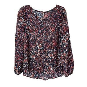 Tua Women's Paisley Blouse Business Office Career Wear Size‎ Small Brown Floral